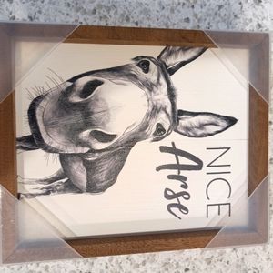 Funny Donkey "Nice Arse" wall decor.